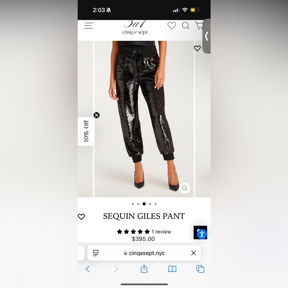 COPY - Cinq a sept sequin Giles pants - Picture 3 of 8